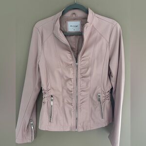 Blush Pink Women's faux leather Jacket by Artigli